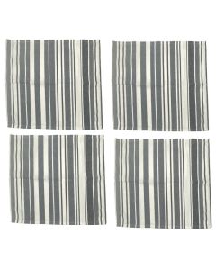 S/4 grey blue white striped napkins 45x45 CM