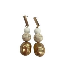 Wood, how lite and brass earrings