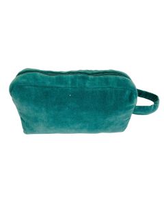 Emerald green velvet pouch /mustard lining 22x14x7cm
