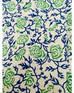 Blue/green cotton hand stitched kantha throw 130x180 cm