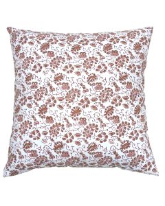 Maroon floral cotton cushion cover 45x45 cm