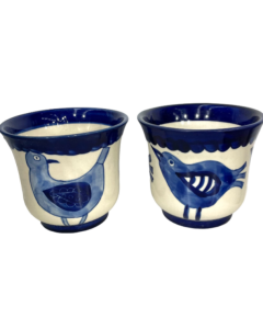 S/2 bird design planters 14.5x13 cm