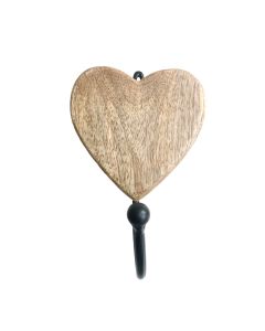 Single heart hook natural finish 
