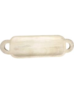 Oval bleached wood tray 51 (w) x 20(h) cm