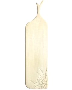 Chopping board bleached finish  with etched design  13(w) x 50 (h) cm