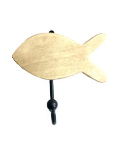 Single fish hook bleached finish