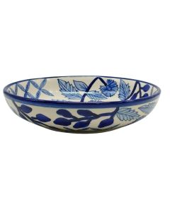 Round bowl in blue design 28x7 cm