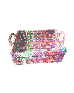 Woven chindi basket 38x30x10cm