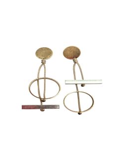 Gold and silver circle earrings