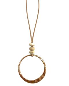 Gold pendant with stone beads 