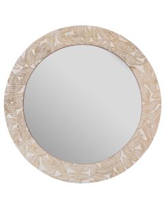 Carved leaf design mirror 59x59 CM
