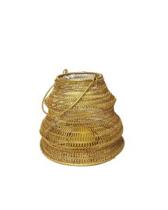 Small brass wire lantern 10 base x20 (w) x17 (h)cm