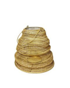 Medium brass wire lantern 12 base x 26 (w) x24 (h) cm