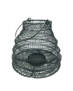 Medium black wire lantern12 (base) x 26 (w) x 25 (h) cm