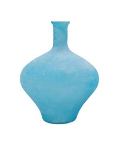 Light blue matt frosted vase 18(w) x 24(h) cm