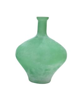 Mint green matt frosted glass vase 18(w) x 24(h) cm