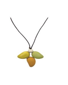 Mustard/green wood pendant 