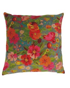 Grey floral velvet cushion cover 45x45cm