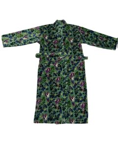 Sage green printed velvet robe