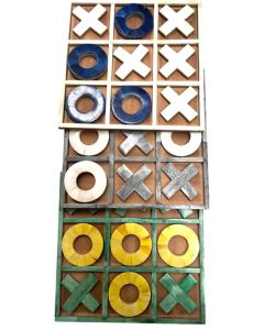 6 asst bone inlay noughts and crosses