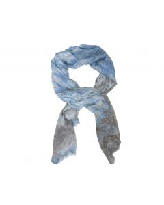 Grey/light blue viscose scarf