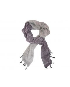 Grey/aubergine viscose scarf