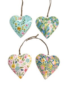 S/4 10cm floral hearts
