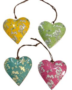 S/4 10 cm floral hearts 
