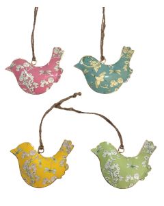 S/4 10cm floral birds