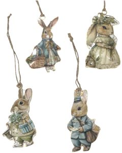 S/4 10cm rabbit hangings