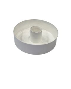 White powder coated candle holder 10 (w)x3 (h) 