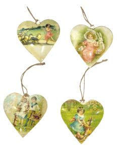 S/4 10cm hearts children/rabbits