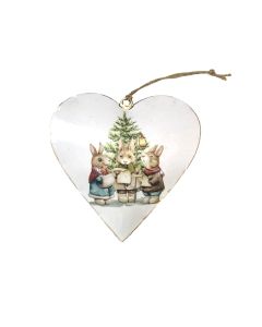 15 cm heart with Xmas mice design