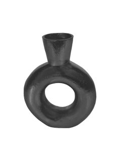 Round black powder coated vase 19(w) x 8 (d) x 24 (h) cm 