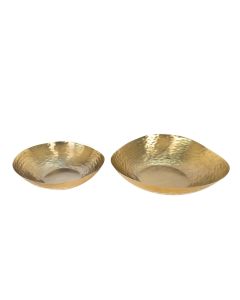 S/2 Brushed gold finished bowls 28.5 (w) x 7.5 (h) cm / 36 (w) x 8.5 (h) cm