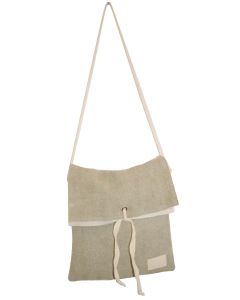 Grey cotton / linen  shoulder bag 34 (w) x37 (h) cm 