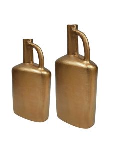 S/2 brass vases 12x29x9 /14x36x10 cm