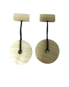 White wooden earrings