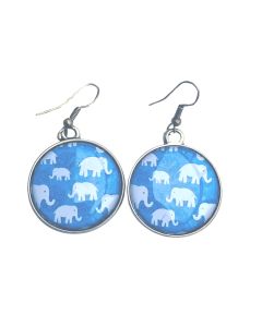 Blue and white elephant design