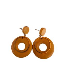 Beige wood earrings