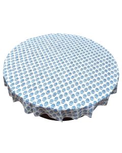 Blue/white round tablecloth 220cm