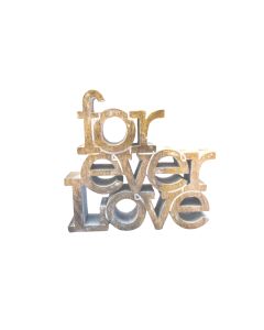 Wooden sign forever love 18 (W)x16 (H) cm