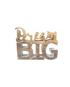 Wooden sign dream big 17 (w)x14 (H)cm