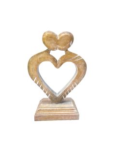 Heart shaped wooden Xmas decor 18(w) x 25(h) x 10(d) cm