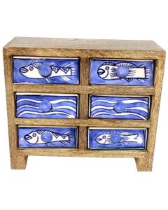 6 drawer fish design box