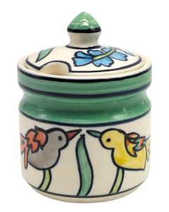 Bird design sugar pot 11x7.5 cm