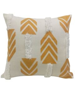 Tufted natural & yellow cushion cover 45x45 cm