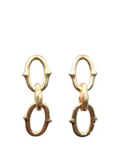 Gold finish chain link earrings