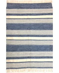Striped blue/white rug120x180