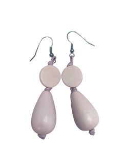 Pink wooden earrings